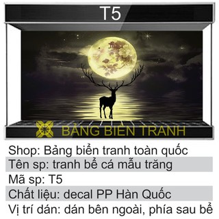 Tranh dán bể cá mẫu trăng T5