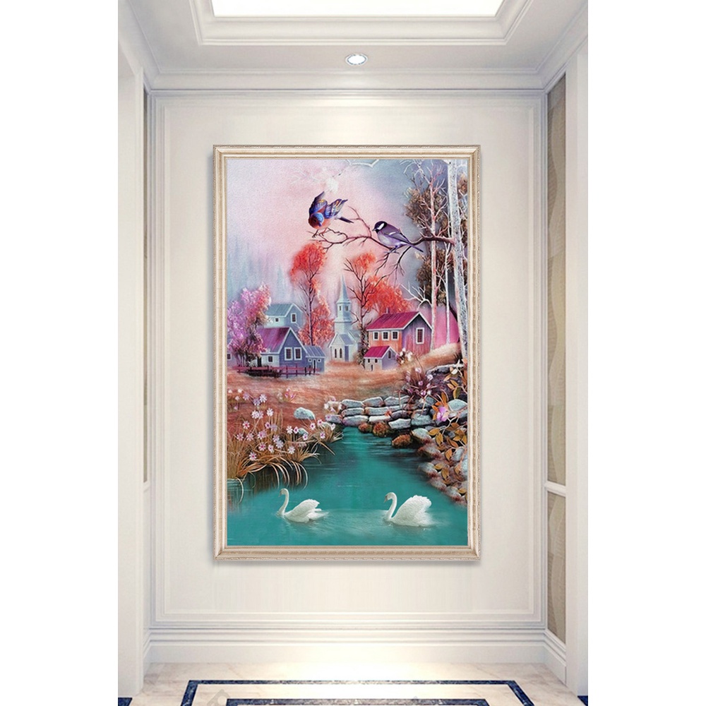 In hình ép gỗ Laminate TRANH HÀNH LANG TRUNG QUỐC - Mẫu 104 (50x75, 60x90, 70x110). In ảnh theo yêu cầu
