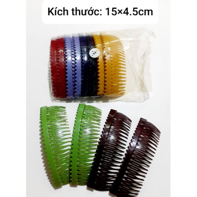 Combo 6 Lược Cài tóc nhựa mềm trơn màu (6 màu)