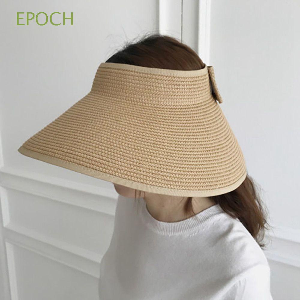 Epoch Nón Cói Rộng Vành Hở Chóp Phối Nơ Có Thể Gấp Gọn Chống Nắng Thời Trang Đi Biển