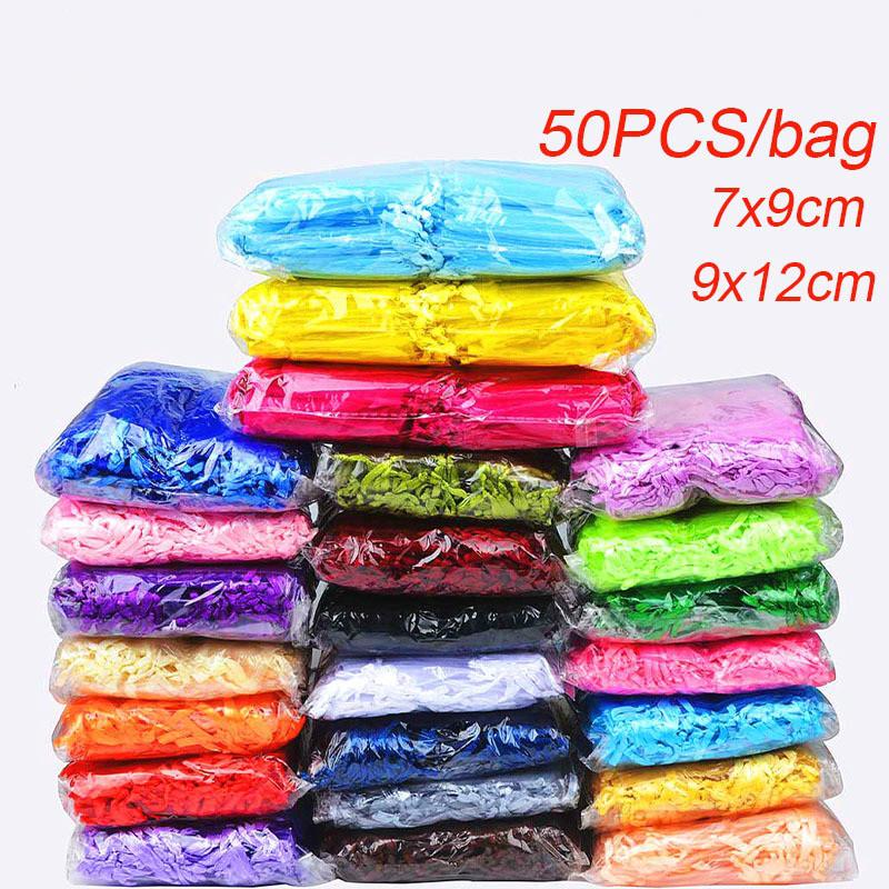 Set 50 Túi Dây Rút Đựng Quà Giáng Sinh