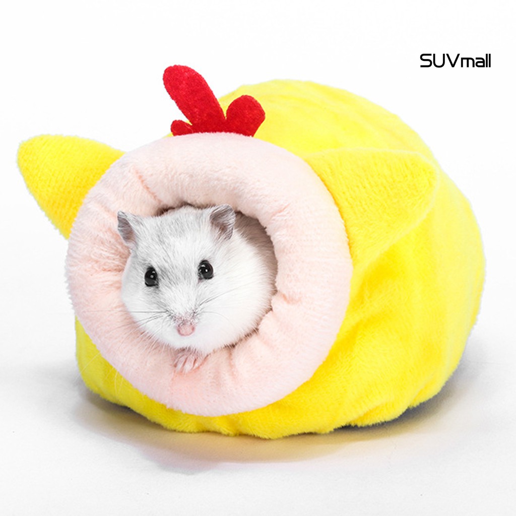Tổ thú cưng bằng vải cotton ấm áp trong mùa đông hình ngôi nhà dễ thương cho thú cưng chuột hamster/chuột lang cỡ nhỏ