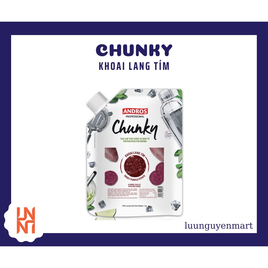 Mứt Trái Cây Pha Chế Chunky Khoai Lang Tím (Sweet Purple Potato) Bịch 1kg