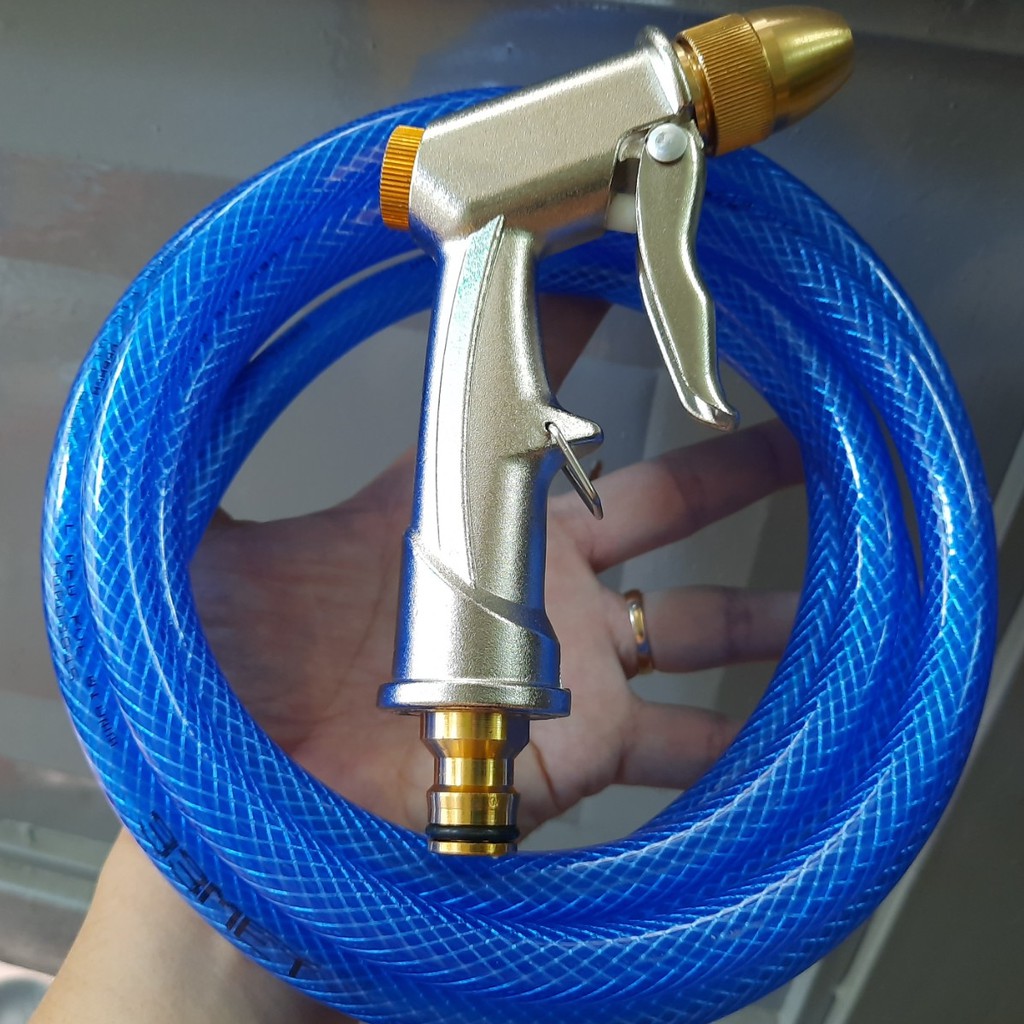 Súng xịt rửa xe máy - xe oto - kèm theo 5m dây và phụ kiện nối