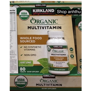 Vitamin tổng hợp hữu cơ Kirkland (80 viên)