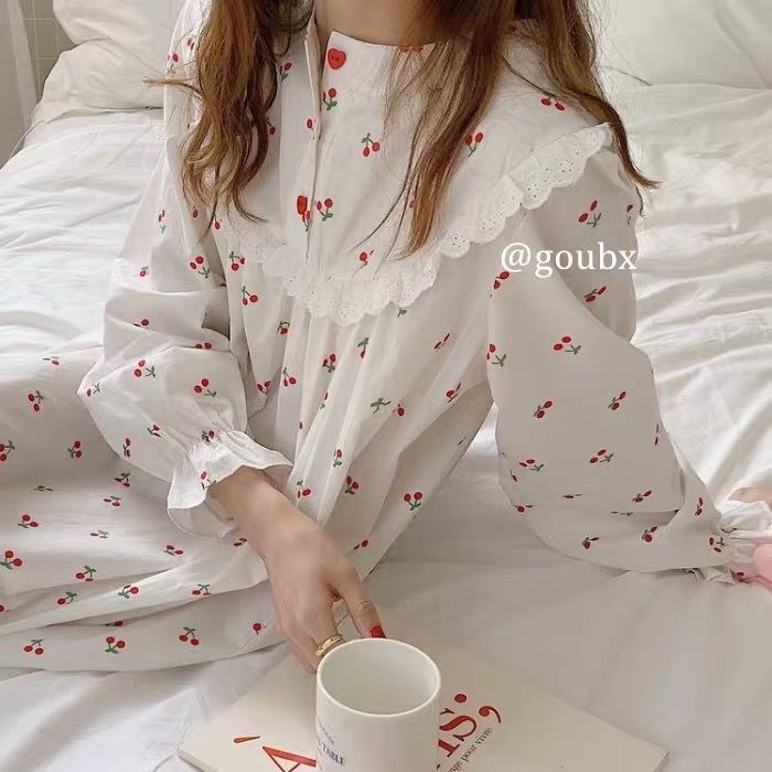 Đầm Ngủ Tay Dài Kiểu Công Chúa Thiết Kế Ngọt Ngào Cho Nữ