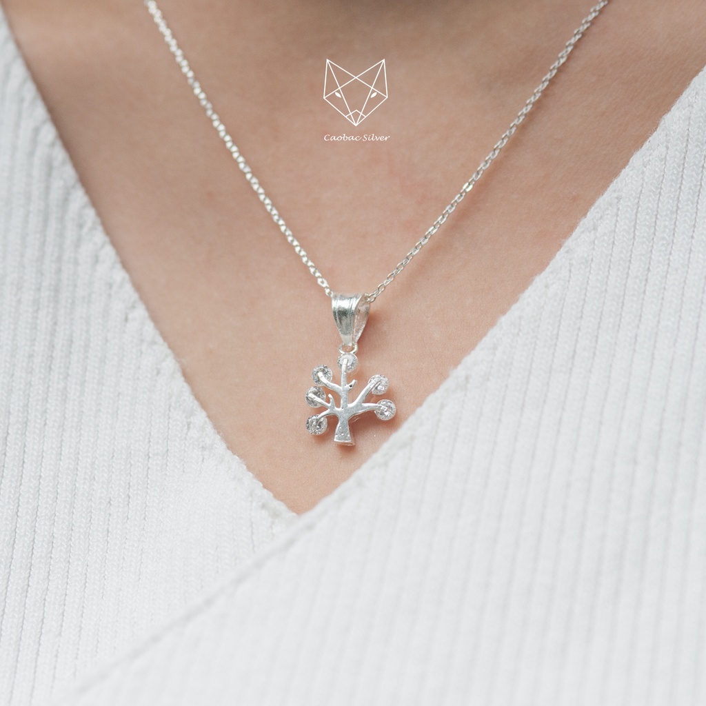 Dây Chuyền Bạc Ta Cao Cấp CaoBac Silver Thiết Kế Hình Cây Lạ Mắt, Độc Đáo Tinh Tế Dành Tặng Riêng Cho Bạn Gái