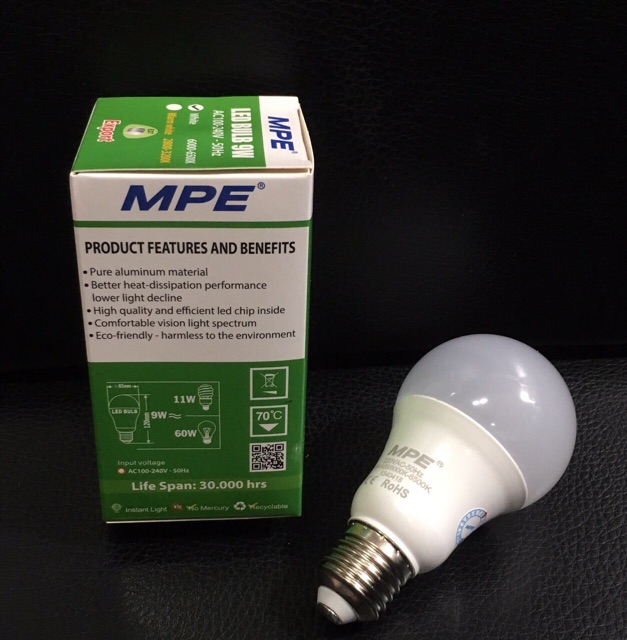 MPE bóng đèn led tròn 9W đạt chuẩn Châu Âu | BigBuy360 - bigbuy360.vn