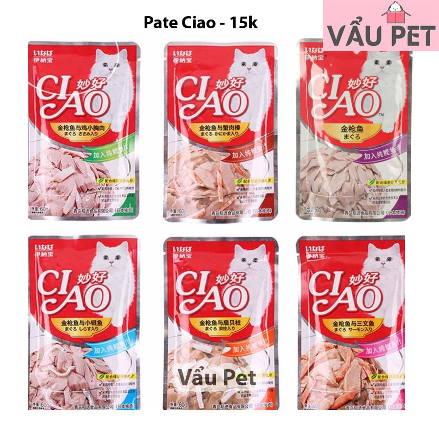 Pate mèo Ciao gói 60g - Thức ăn dạng pate cho mèo