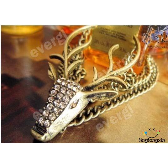 Dây chuyền mặt đầu hươu đính đá pha lê