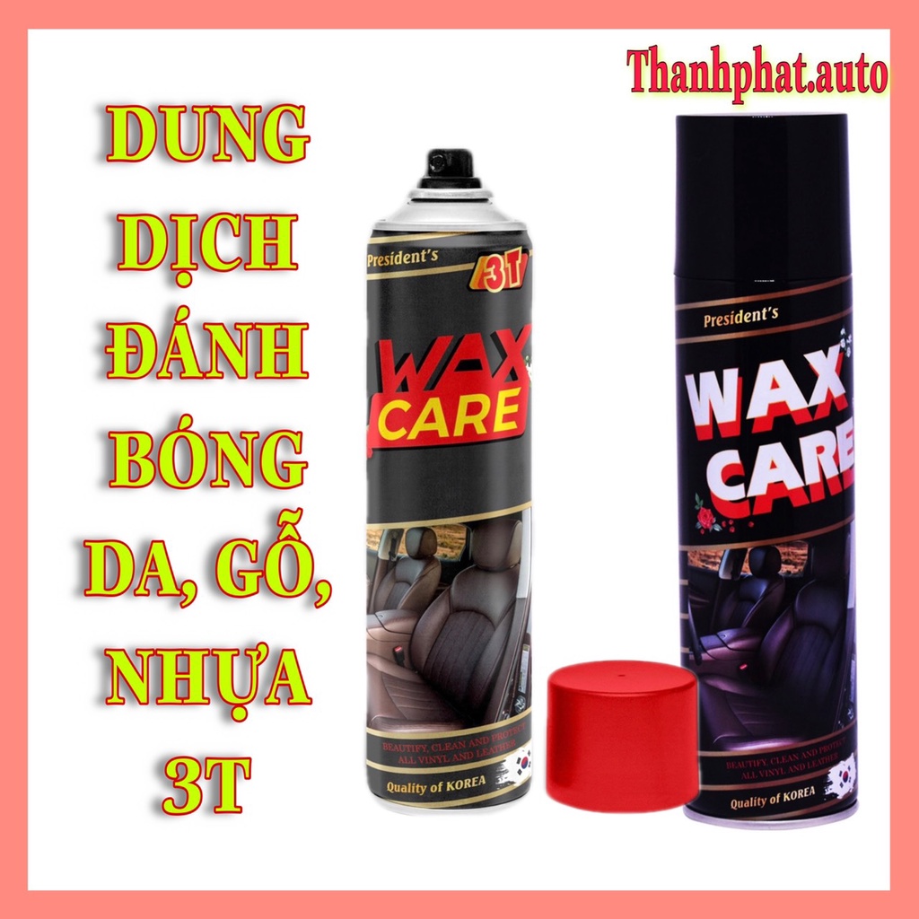 Dầu xịt đánh bóng đồ gỗ, đồ nhựa đồ da nội thật ô tô đa năng Waxcare 3T