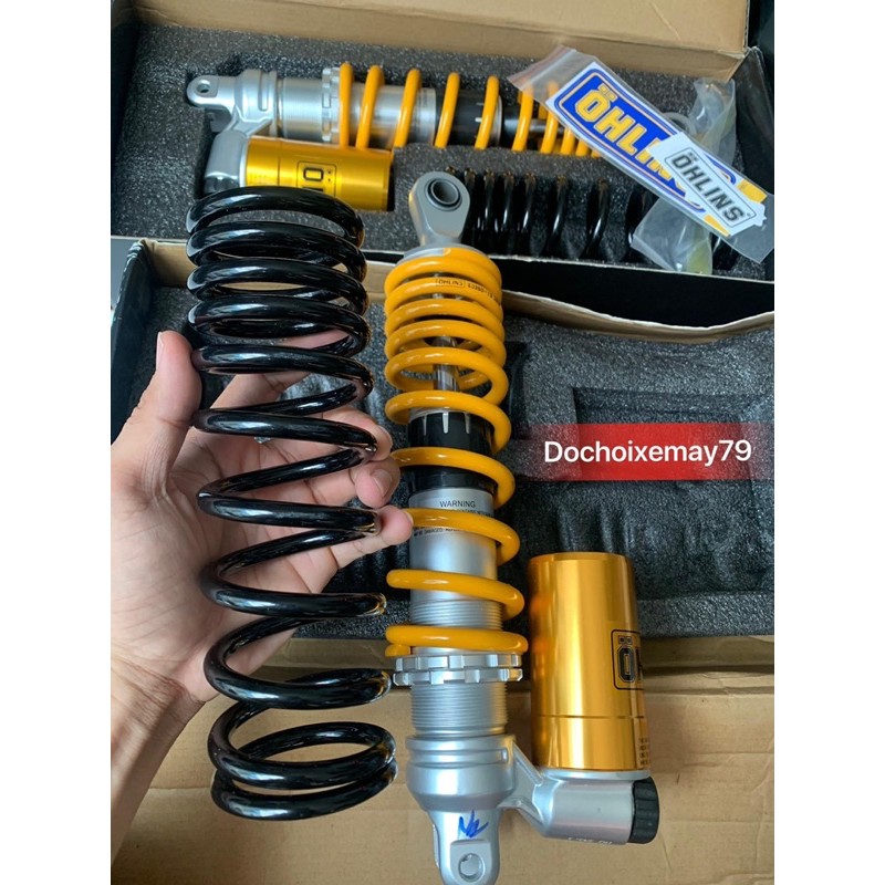 Phuộc Ohlins 2 lò xo hàng 1:1 gắn Vario, Click tặng kèm núm CNC