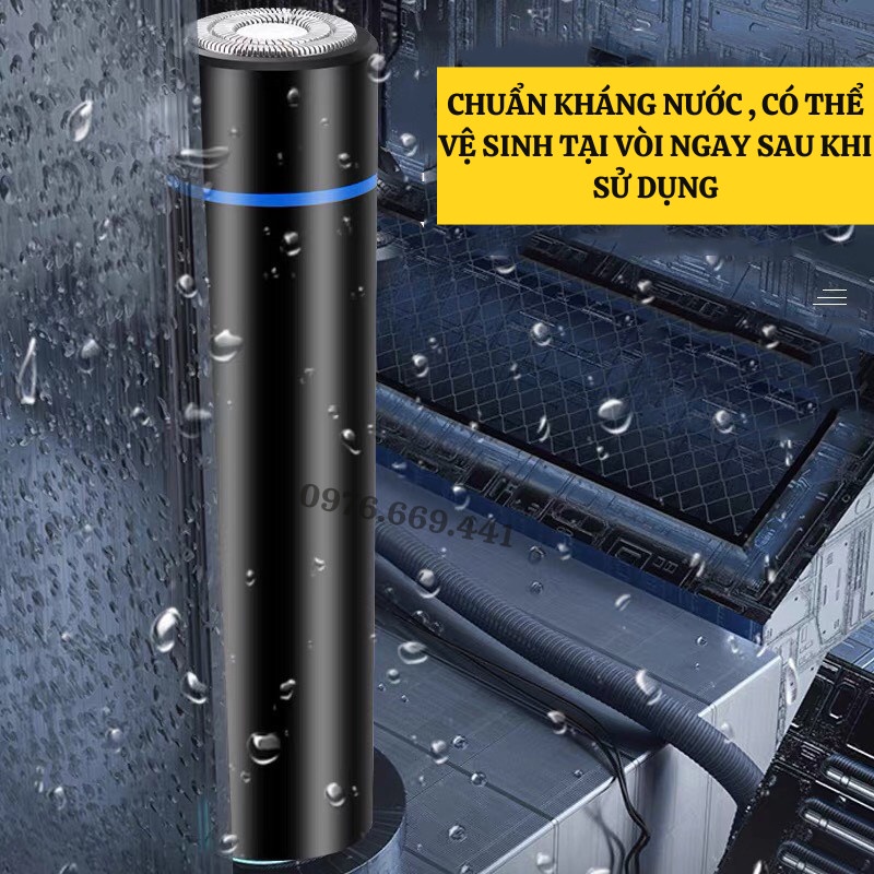 Máy Cạo Râu Đa Năng Máy Cạo Râu Mini Sạc Pin Siêu Bền Đầu Cạo Chống Nước Gia Dụng Thông Minh ASAKI