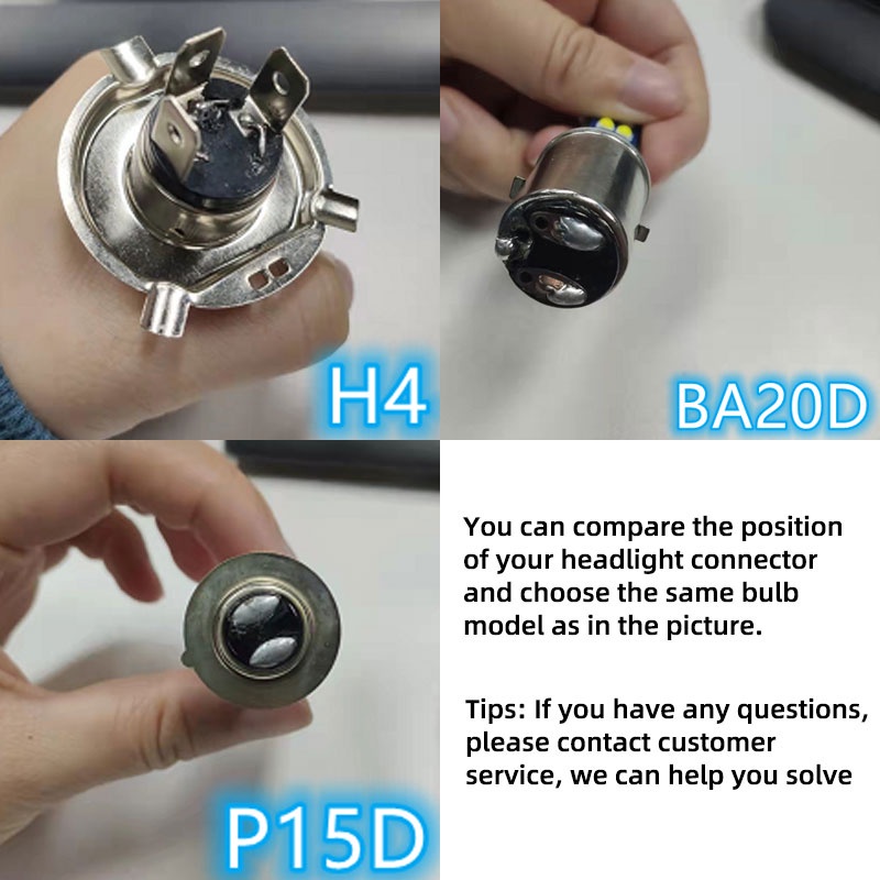 Đèn Pha Led T19 H4 BA20D H6 P15D H6W 2V 6000K Cho Xe Mô Tô