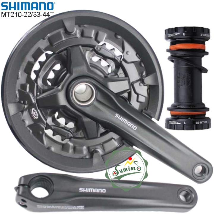 Giò dĩa SHIMANO FC-MT210-22/32/44T-170mm kèm BB có chắn sên - Chính hãng