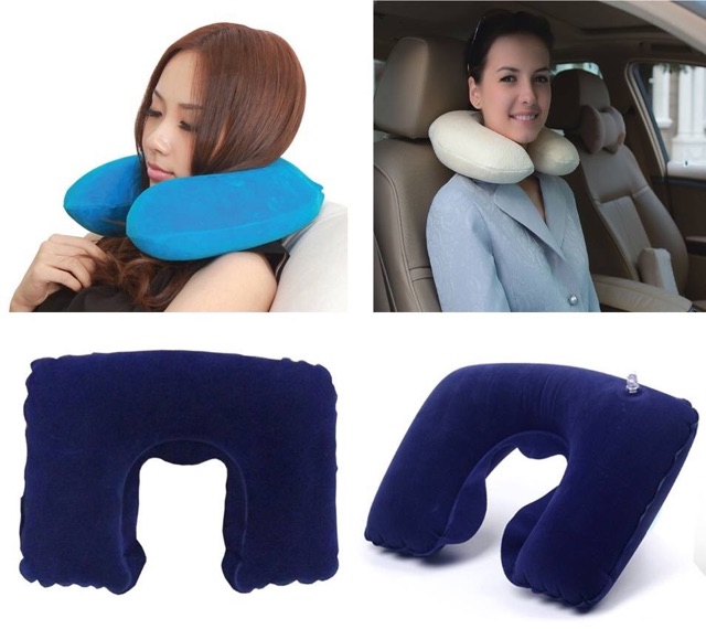 Bộ gối xe hơi- gối hơi, bịt mắt, bịt tai