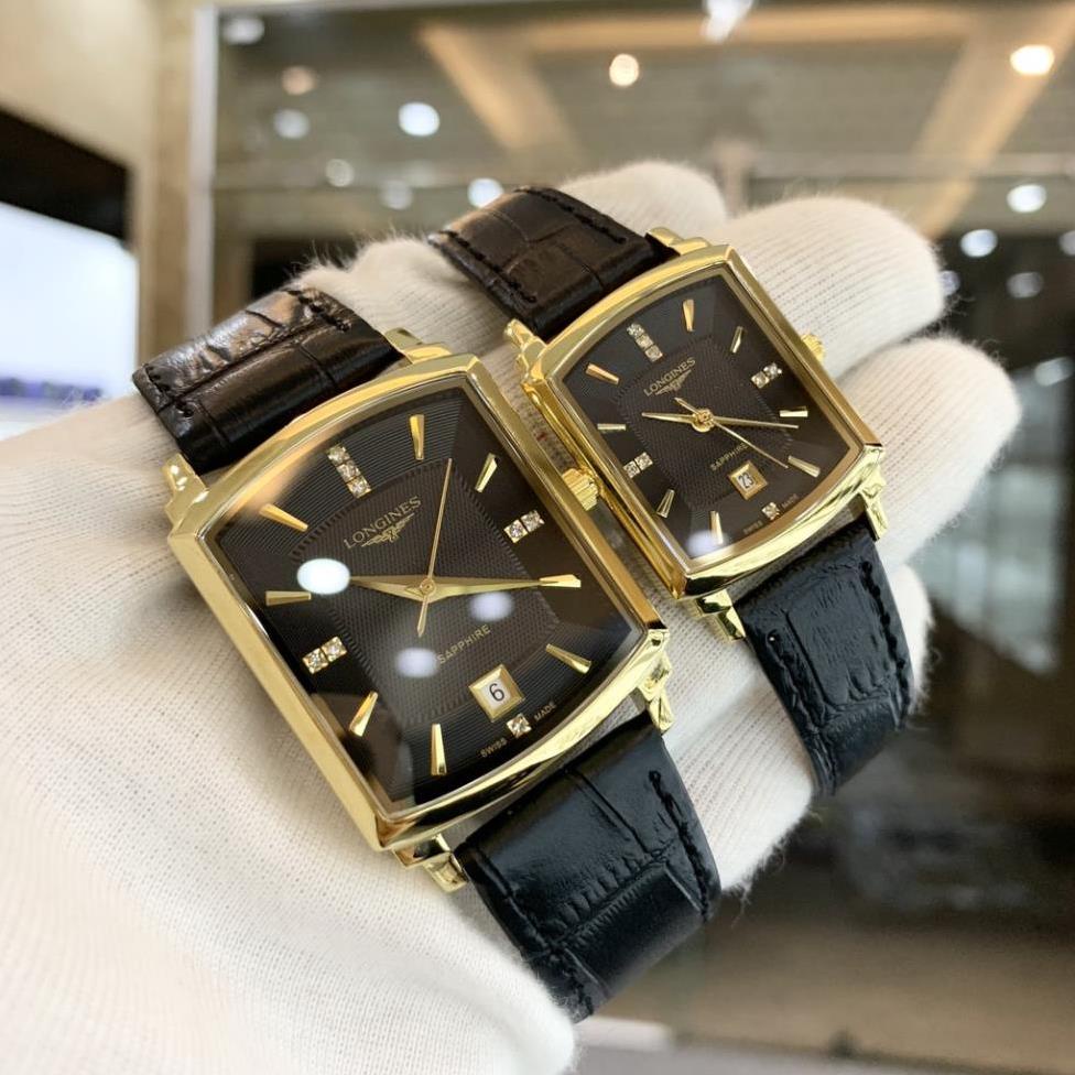 Đồng Hồ Đôi LongineS Sapphire LG025A TRẮNG Chống Xước, Chống Nước TUYỆT ĐỐI