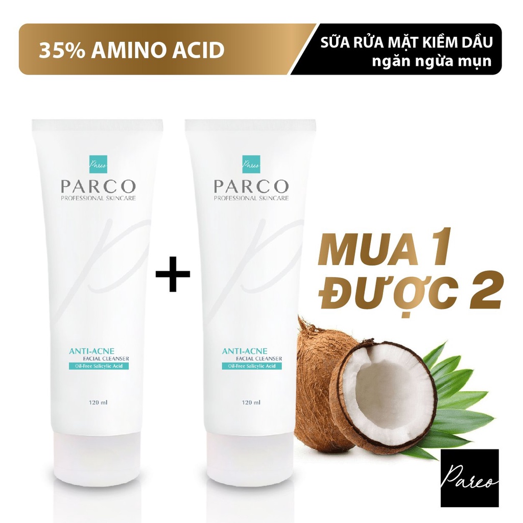 {XẢ KHO Hàng Cận Date -Mua 1 được 2 } Sữa Rửa Mặt kiềm dầu PARCO ANTI-ACNE FACIAL CLEANSER(date t2/20023)
