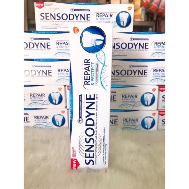 Bộ 2 kem đánh răng Sensodyne Repai Protec+ Tặng 1 bàn chải Sensodyne Repai Protec cho răng ê buốt