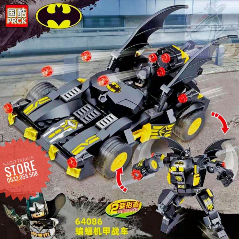 Lego PRCK-64086 Lắp Ráp Người Máy Batman & Biến Hình Chiến Xa 2in1 ( 368+ Mảnh ) [Hàng Có Sẵn]