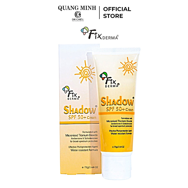 Kem Chống Nắng Shadow SPF 50+ Gel Chống Nắng Fixderma cho da mặt và toàn thân (75g)