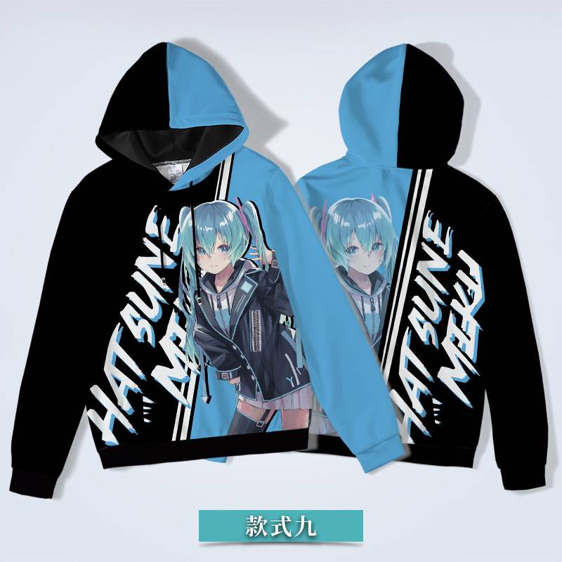 Áo Hoodie Cosplay Nhân Vật Hatsune Miku Có Nón Trùm Đầu Plus Size