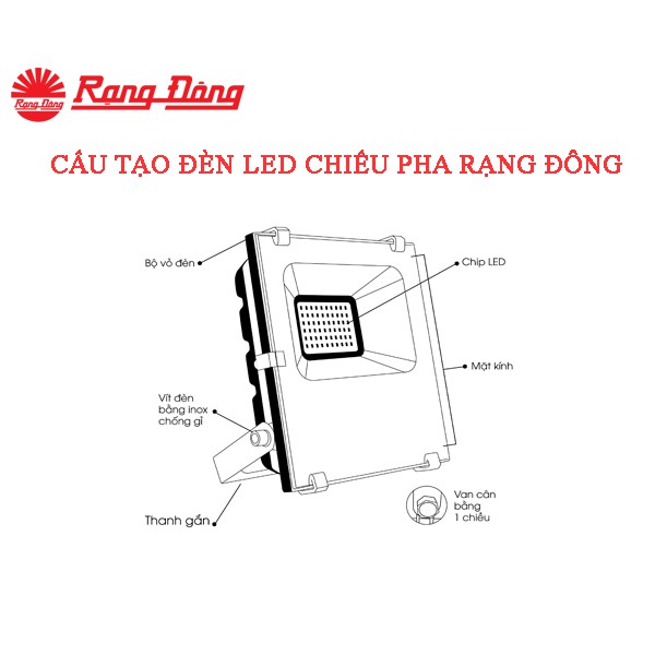 Đèn LED Chiếu Pha Rạng Đông CP06L 50W Chống Nước IP65