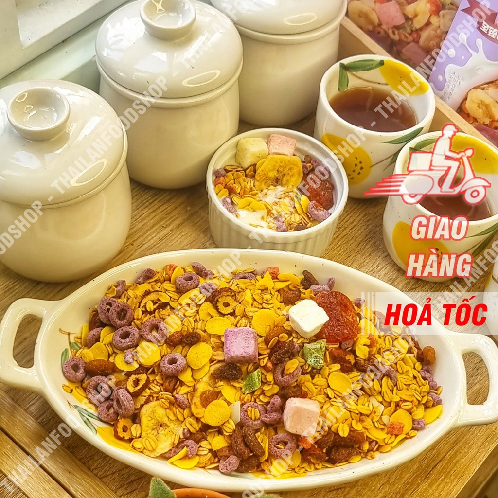 Hạt Dinh Dưỡng Sữa Chua Trái Cây Meizhoushike Yogurt, Nuts Oatmeal - Gói Màu Tím 400Gr