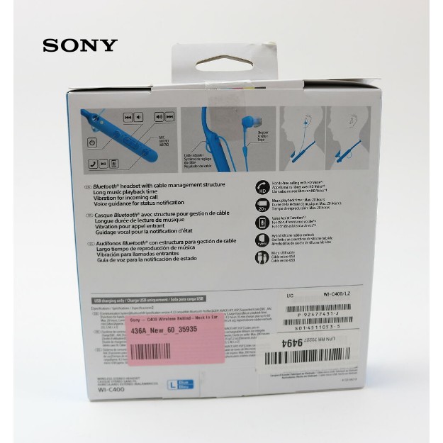 Tai nghe không dây Sony WIC400 / L trong tai nghe Ear-Blue