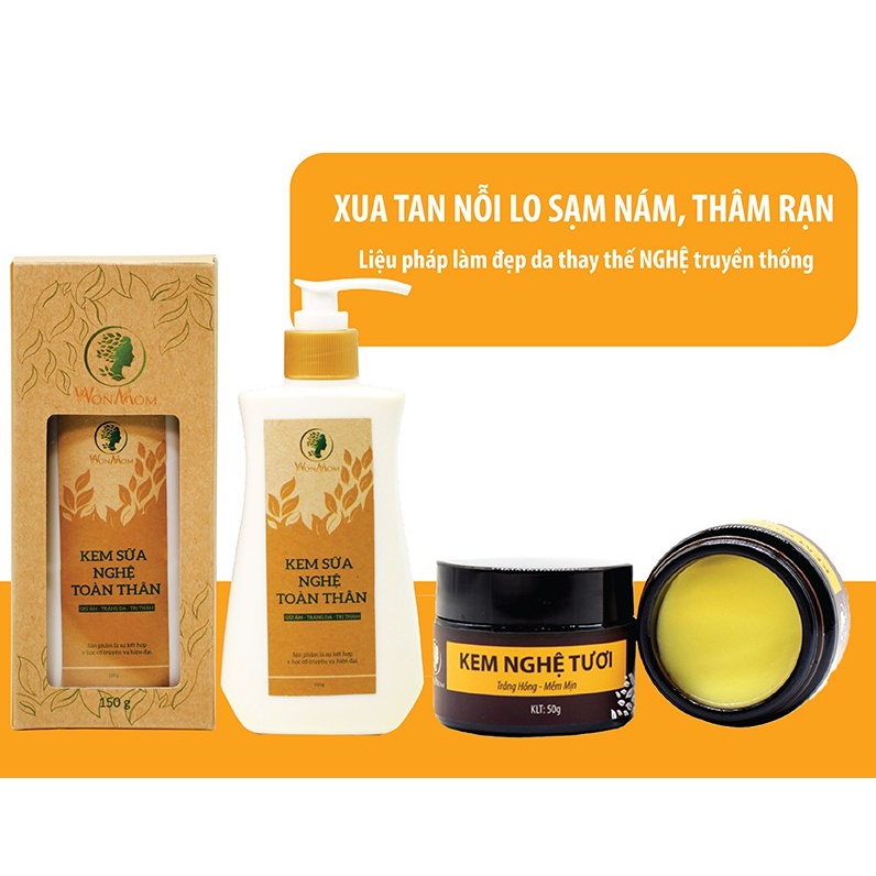 Bộ dưỡng da mặt và toàn thân cho mẹ bầu và sau sinh WonMom, dưỡng sáng da giảm thâm sạm.