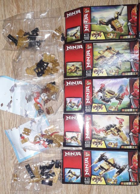 Sét trọn bộ lắp ráp Lego_Ninja Kỳ Lân Vàng SX3027 có trên 200 chi tiết bằng nhựa rất đẹp