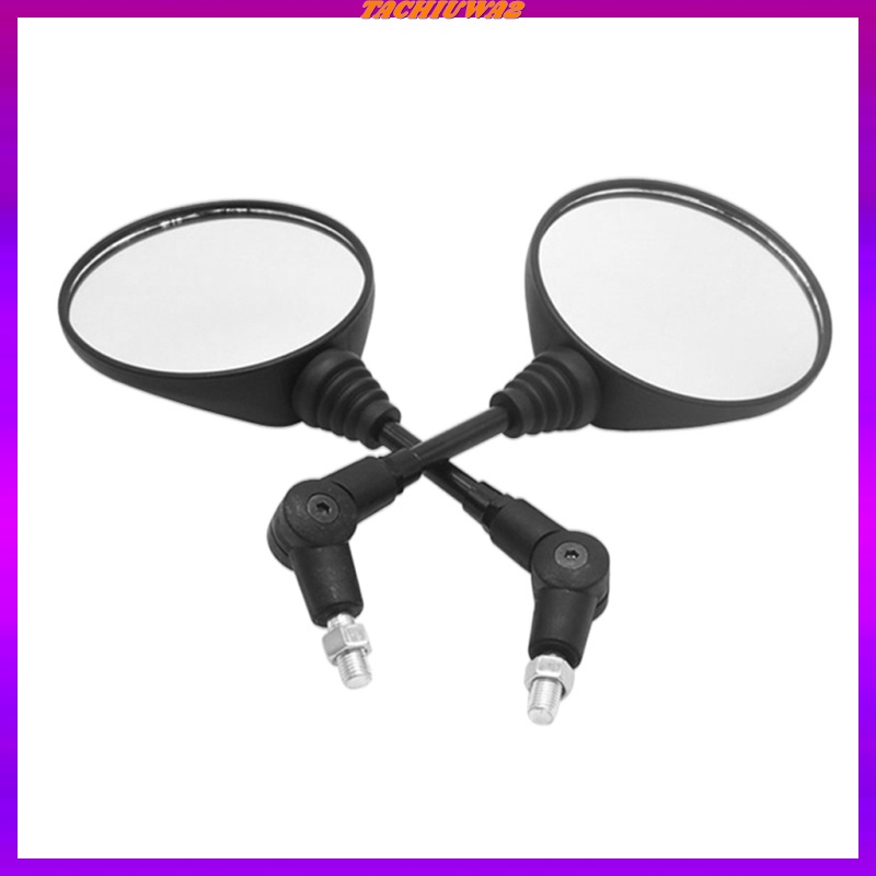 1 Cặp Gương Chiếu Hậu Tròn Màu Đen Gấp Được 8mm / 10mm Thông Dụng Cho Xe Máy Tachiuwa2