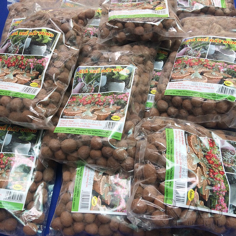 Viên đất nung trồng cây, giá thể đất nung giống cây trồng phú nông, thể tích gói 1 lít