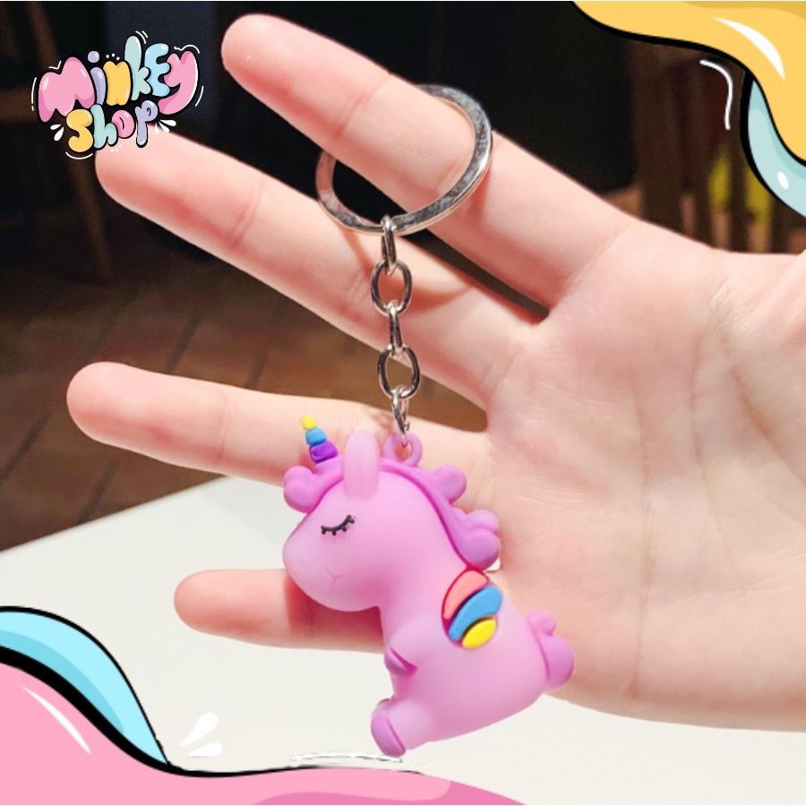 Móc Khóa Đẹp Nhiều Hình Kì Lân 1 sừng Cute phụ kiện Túi Xách dễ thương - Minkey