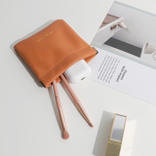 PU Leather Small Bag Ins Cosmetic Bag Small Portable Earphone Protective Cover Mini Coin Bag Sundry Lipstick Change Storage Bag
