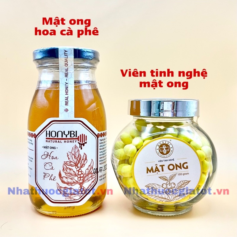 Mật Ong Hoa Cà Phê HONYBI 200ml - Viên Tinh Nghệ Mật Ong HONYBI 100g