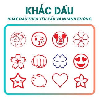 Khắc con dấu tích điểm - dấu tròn tdstamp t12, dấu tròn shiny r512 chính hãng