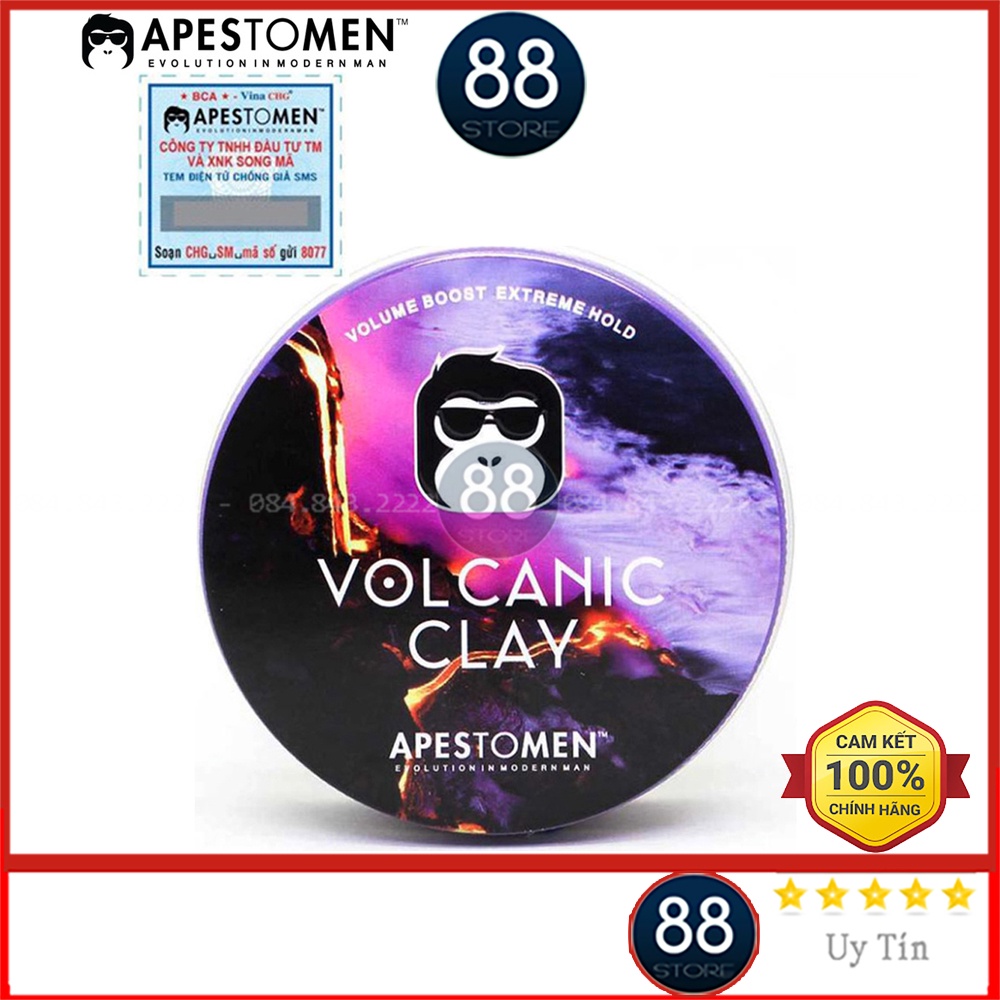 Sáp Vuốt Tóc Nam - Sáp VOLCANIC CLAY APESTOMEN Cao Cấp - 80gr