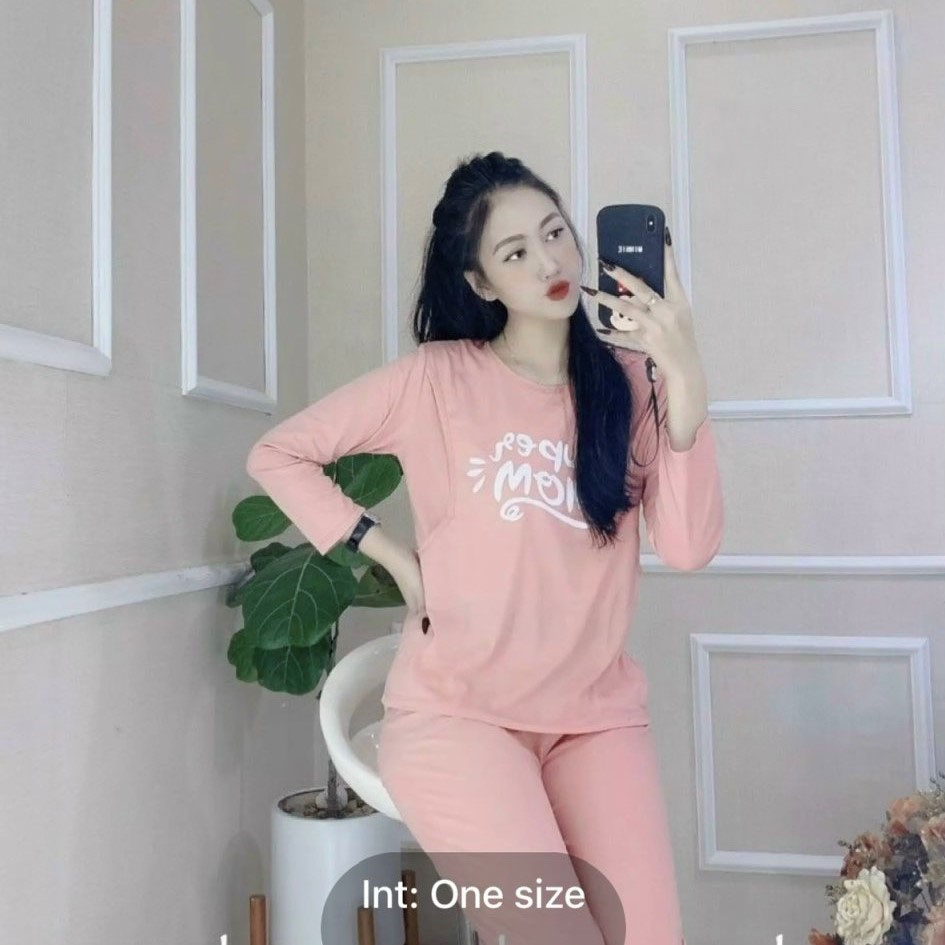 Bộ bầu - sau sinh -chất liệu thun cotton- mặc nhà thời trang ( SUPEMOM - Dài)