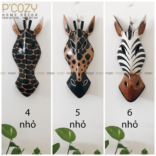 Đầu thú gỗ trang trí - size nhỏ