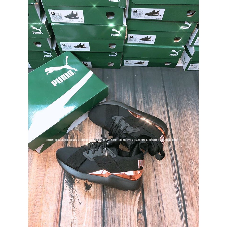 Giày Puma Nữ FREESHIP Puma Muse Metallic Rose Gold Auth - Giày Sneaker Nữ Puma Chính Hãng Hot Trend 2021