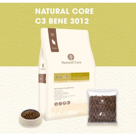 Hạt Natural Core C3 Bene 3012 cho mèo thịt gà và cá hồi - túi 1,5kg