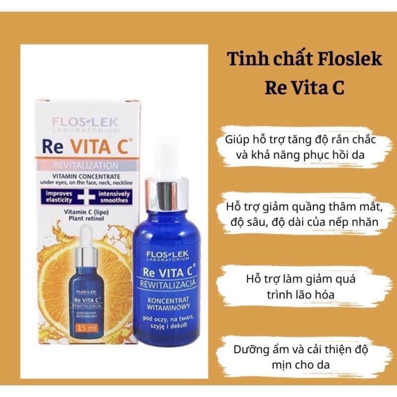 Vitamin C Floslek serum làm sáng, giảm nhăn và trẻ hóa da Re Vita C 30ml - Tinh chất dưỡng ẩm | TheFaceHolic.com