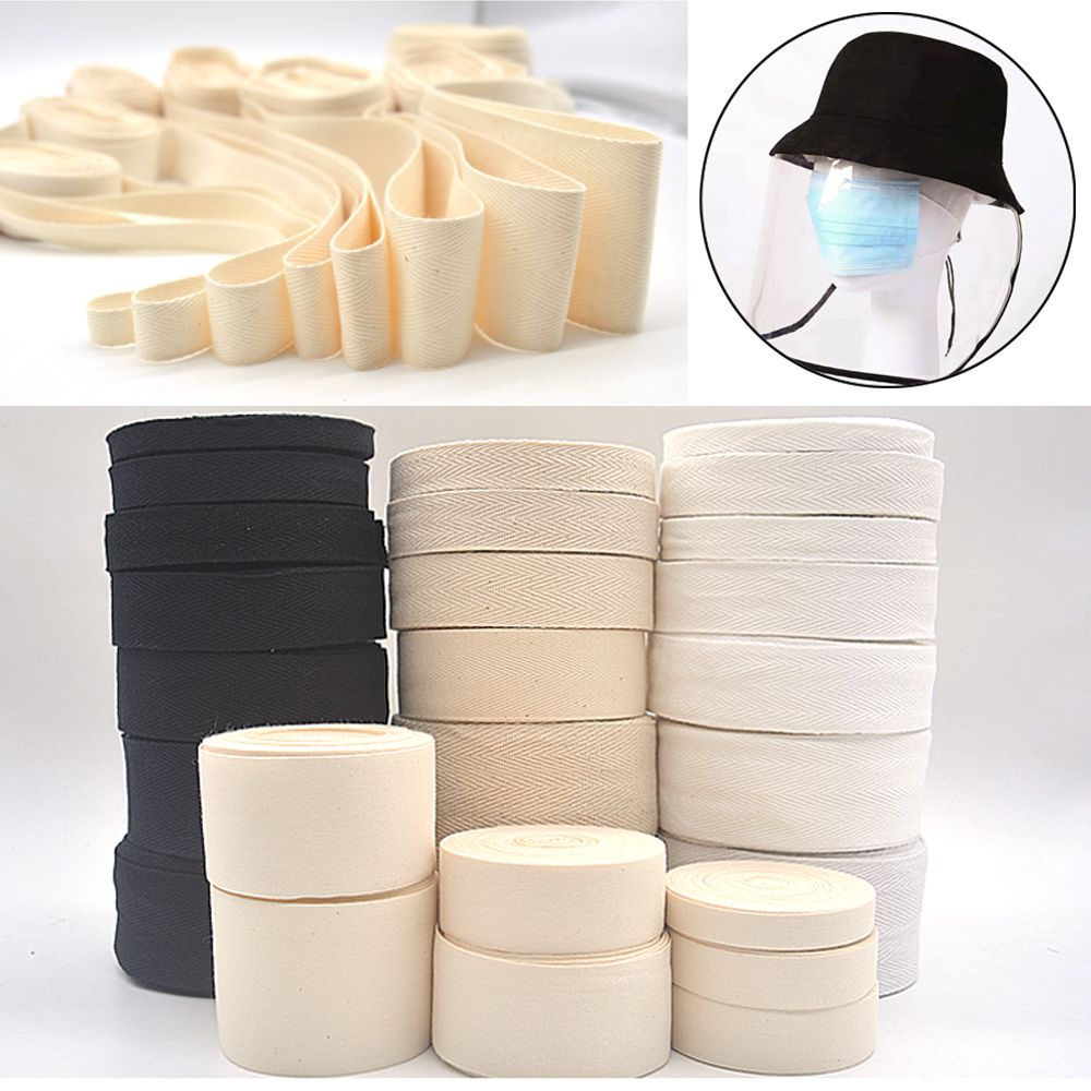 Cuộn dây ruy băng bằng cotton 50m rộng 1-5cm nhiều màu tùy chọn dùng để làm đồ thủ công