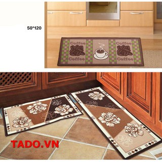 Bộ 2 tấm thảm trải chân sàn trong nhà bếp 3D chống trơn trượt (Mẫu Ngẫu Nhiên) GD607