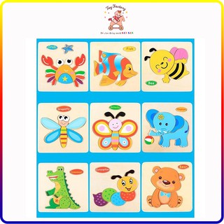Combo 10 tranh ghép hình 3D nổi cho bé