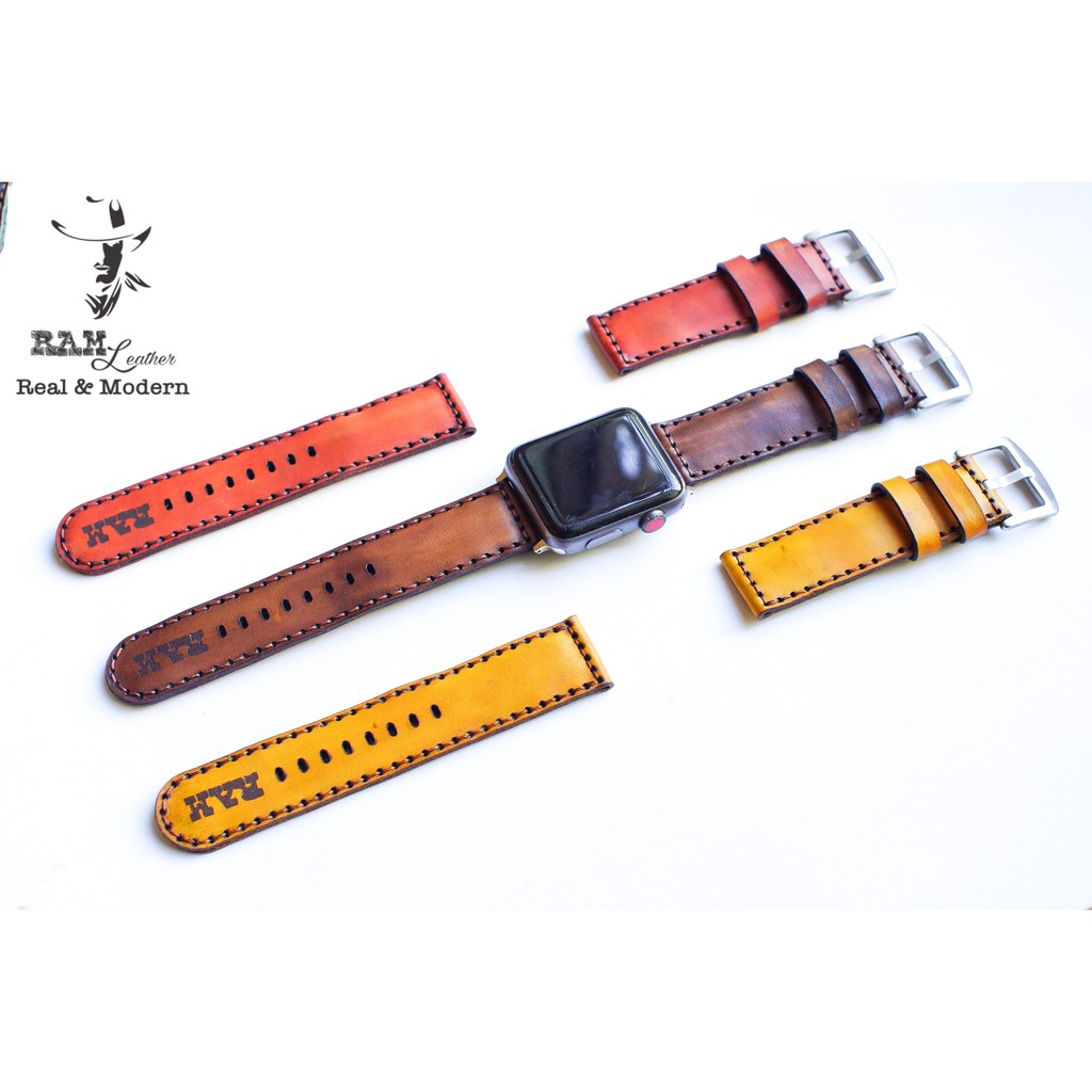 Dây đồng hồ da bò Italia Vegtan RAM Leather Bauhaus 1970 socola