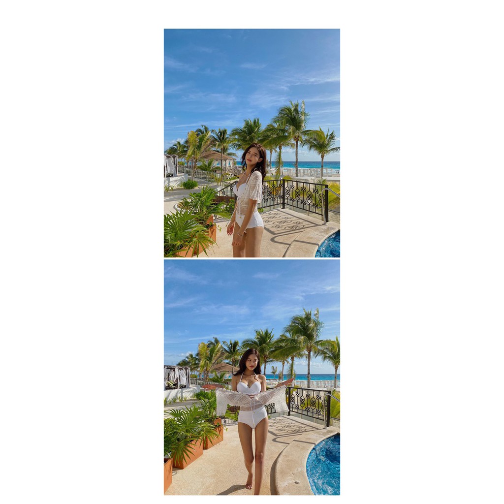 Bikini Đi Biển Ren Trắng Sữa Đồ Bơi Nữ 2021 Quảng Châu Chất Đẹp RTS21 2346 K5-B2