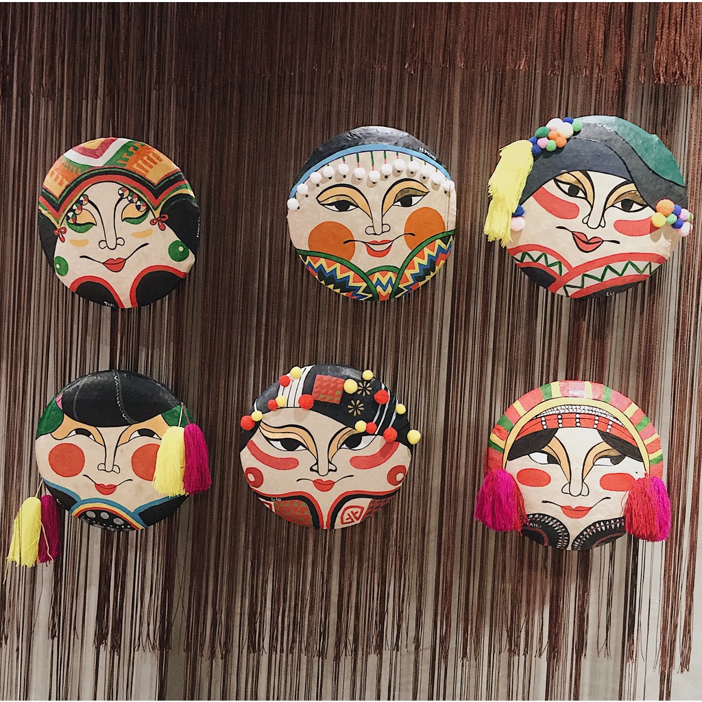 Mặt nạ cô gái dân tộc treo tường trang trí Hanoia