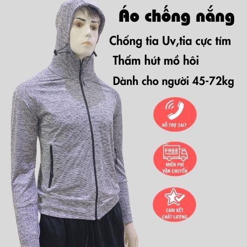 Áo chống nắng nam toàn thân vải kim cương, xước cao cấp giá rẻ_Xưởng may Đức Tài